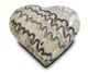 Sphärisches Herz handgefertigt aus Zebra Calcit mit Onyx aus dem Süden Mexikos.