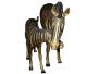 Bronzen zebrapaard moeder met klein veulen.