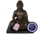 Japanese Zen Buddha in bronze with plate