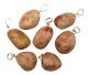 Drilled pendants of Sunstone from India with drilled silver pin & hanging eye.
