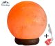 Himalayan Salt Lamp model Earth version 1 in orange salt on a beautiful wooden base. 17.5x17.5x16.5 cm