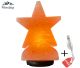 Himalaya Zoutlamp model ster uitvoering 2 in oranje zout op mooie houten basis. 20x25x7.5 cm.