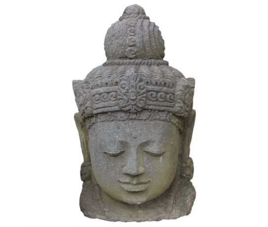 regenval Worden Stad bloem Boeddha hoofd van Lava steen met 50% KORTING