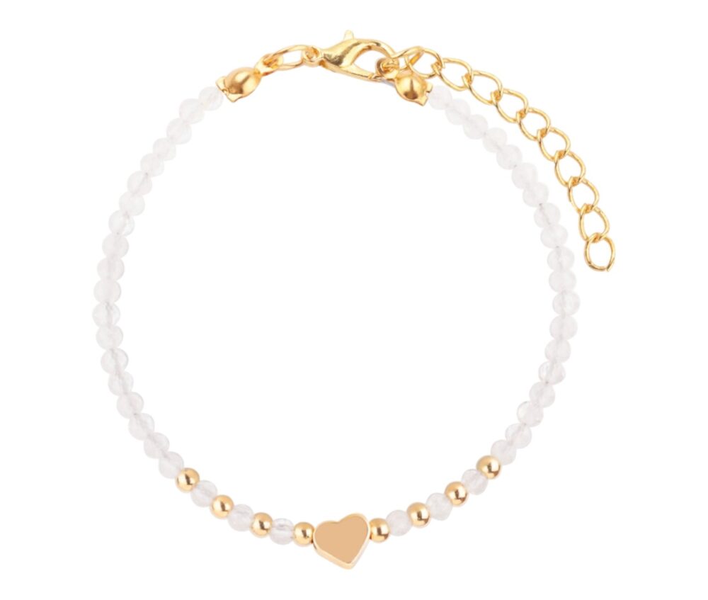 Rock crystal gemstone bracelet made of facet-cut beads.