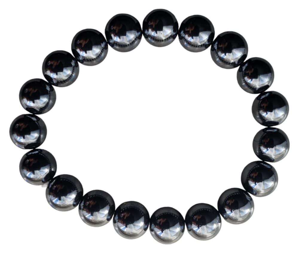 10mm Hematite ball bracelet from Morocco.