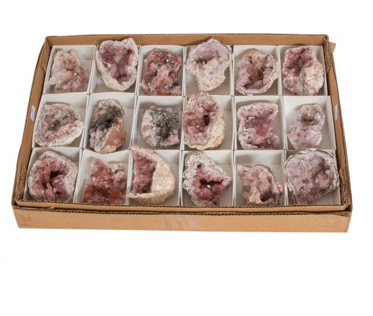 pink amethyst geode 18 pieces from Argentina, very rare product.jpg