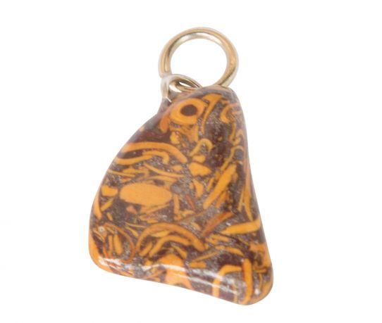 Pendentif en jaspe peau de serpent « yeux » d'Inde.