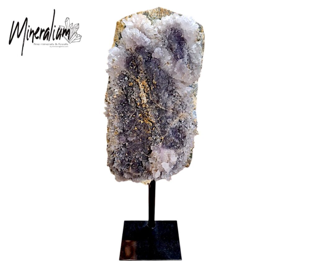 Amethyst Flower Cluster on Rotating Metal Base – 38 kg