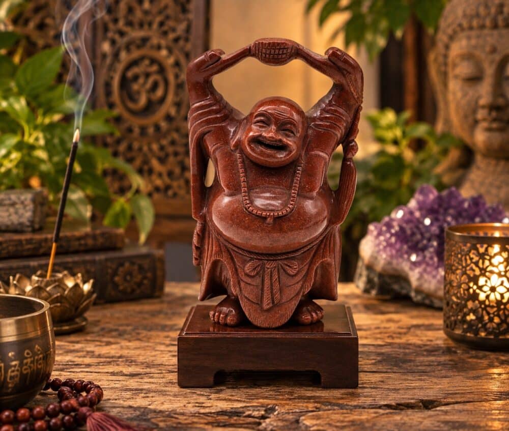 Old goldstone carving – standing Buddha from circa 1970–1972.