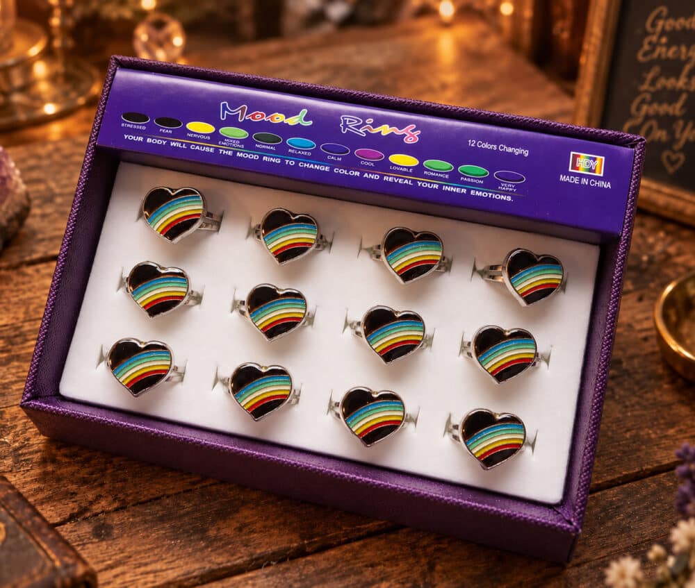 Bagues d'humeur fantaisie Modèle CŒUR ARC-EN-CIEL.