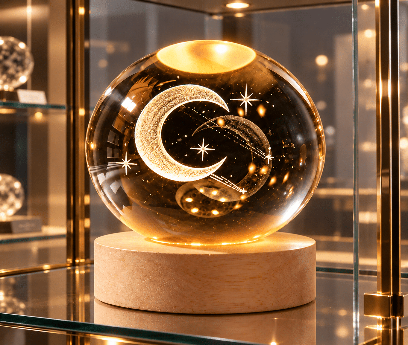 Gouden Planeten in kristallen bol