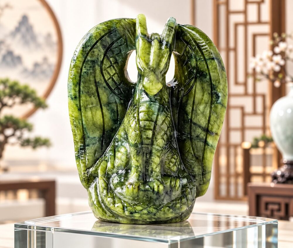 Dragon en véritable jade canadien.